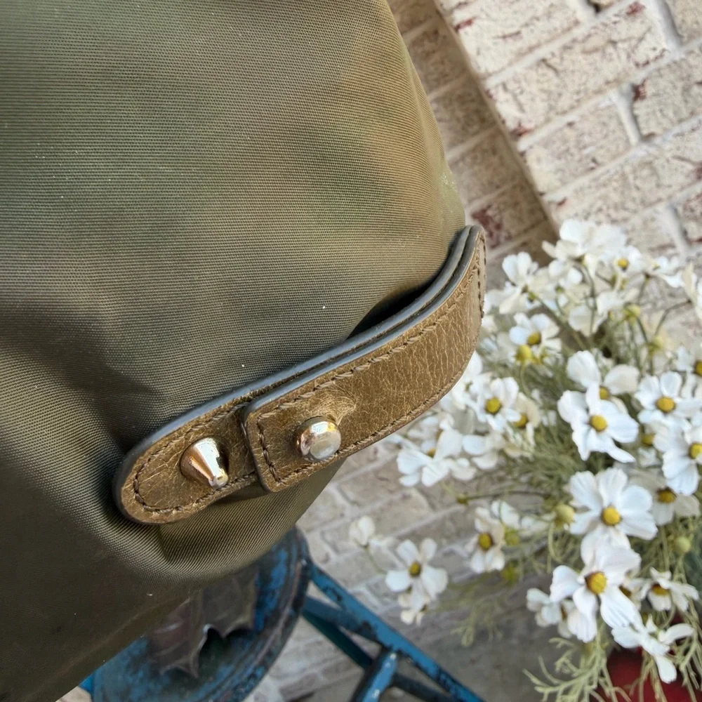 Rebecca Minkoff Nylon Bag. Olive Green Purse. Studded 18”x12” Designer